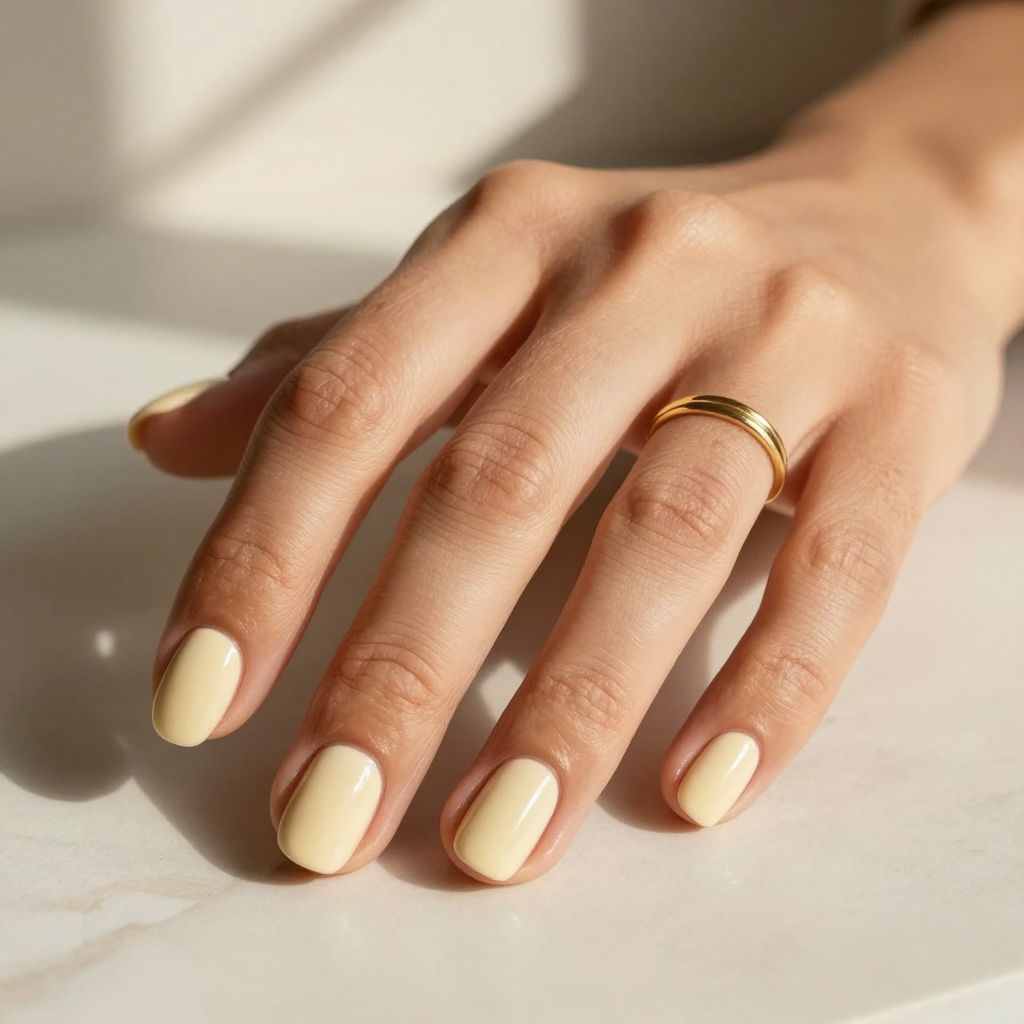 Clean ivory short nails