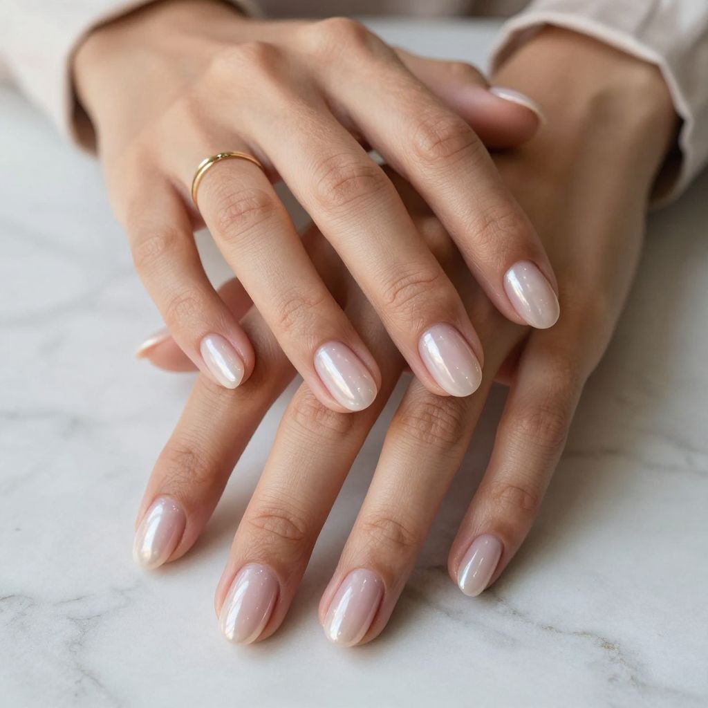 Soft pearl chrome nails