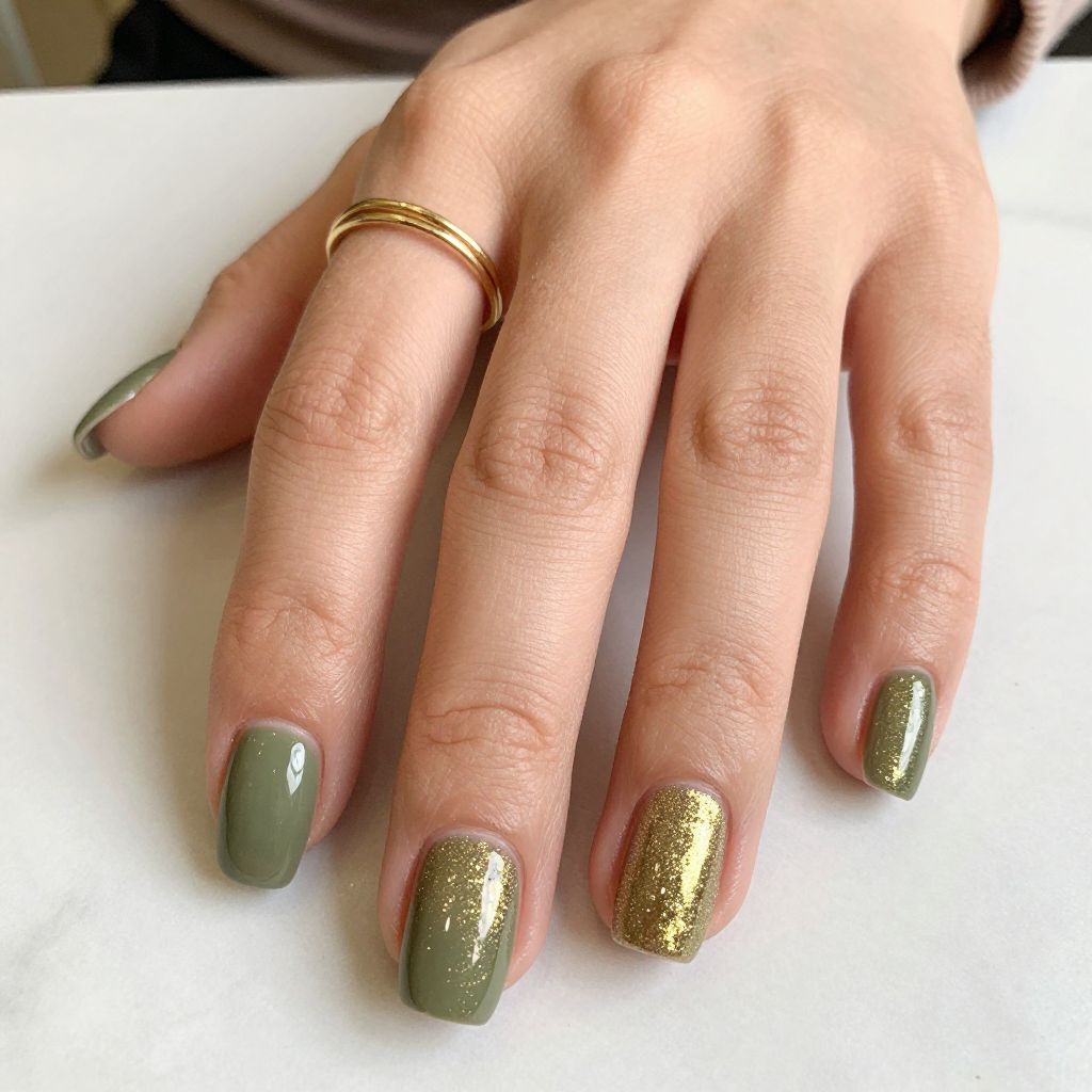 Olive Green Nail Ideas 11