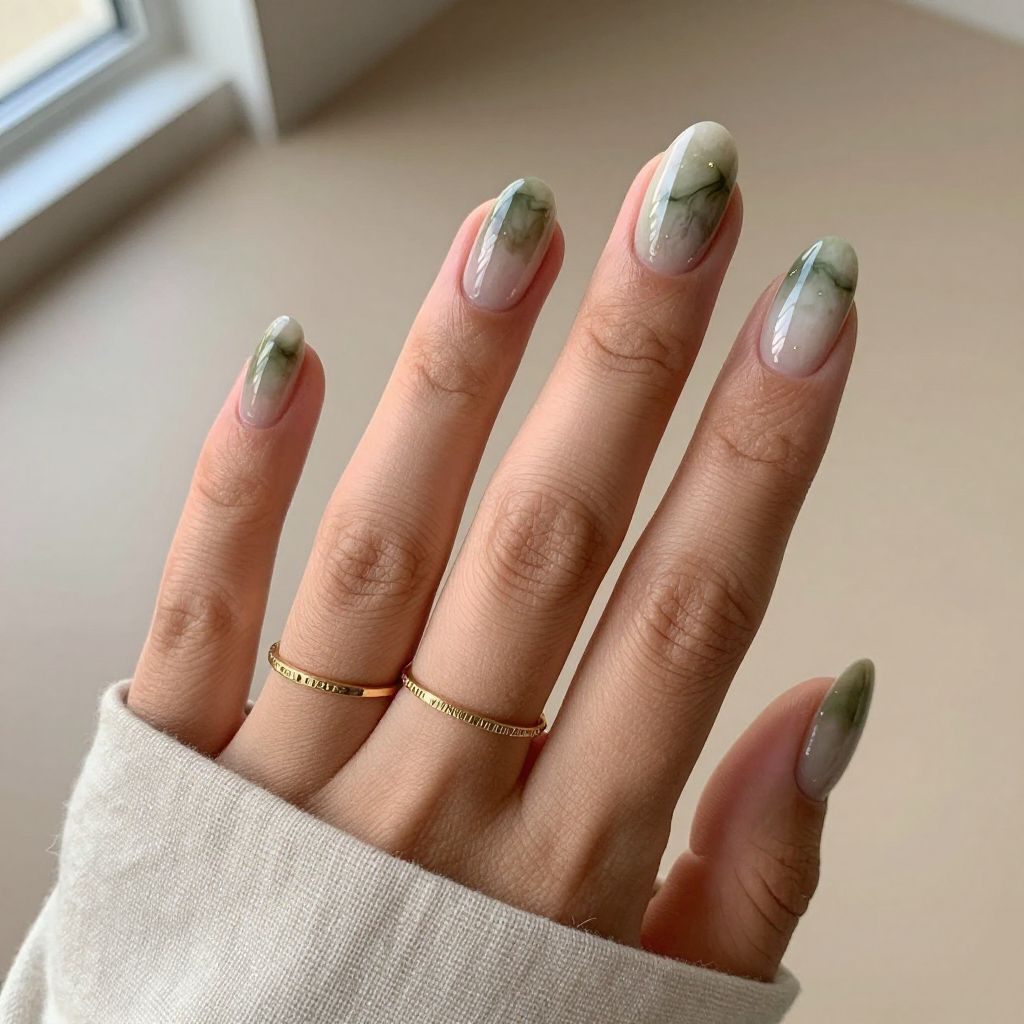 Olive Green Nail Ideas 13