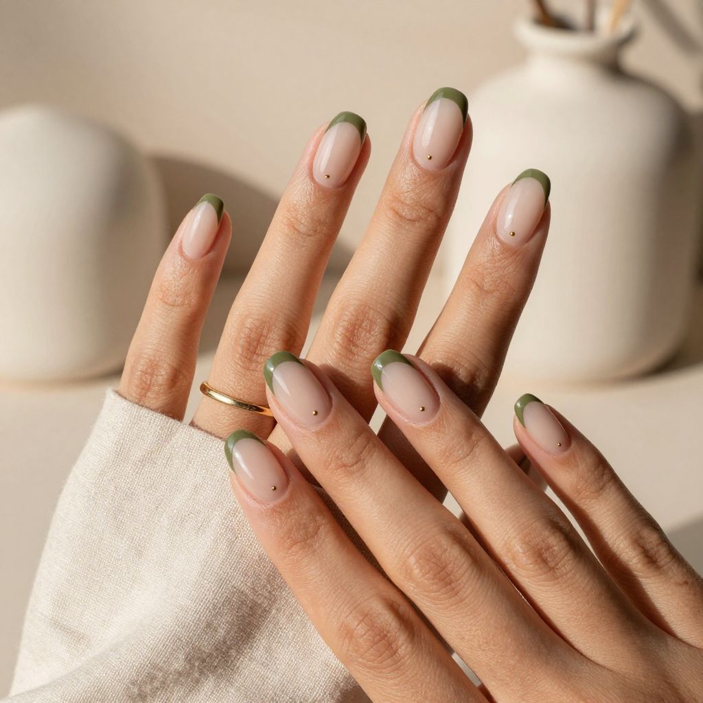 Olive Green Nail Ideas 14