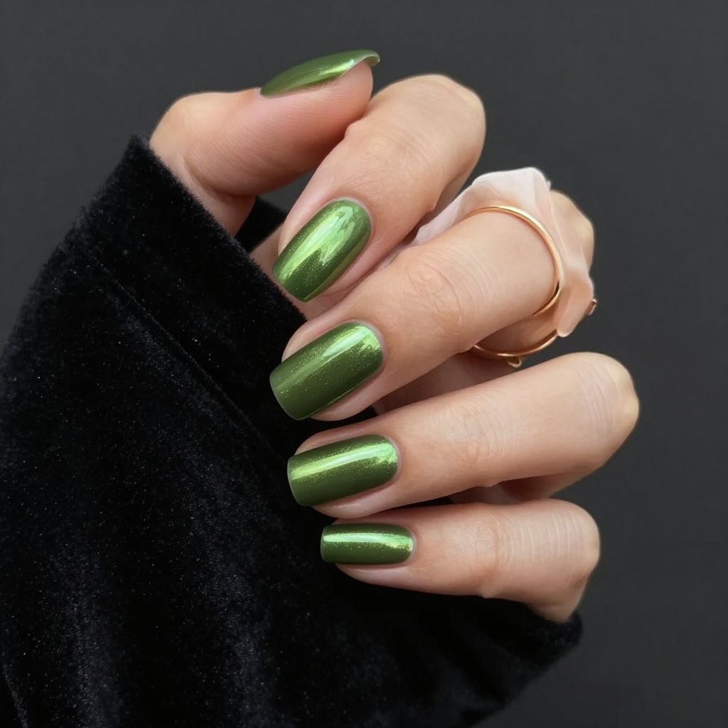 Olive Green Nail Ideas 9