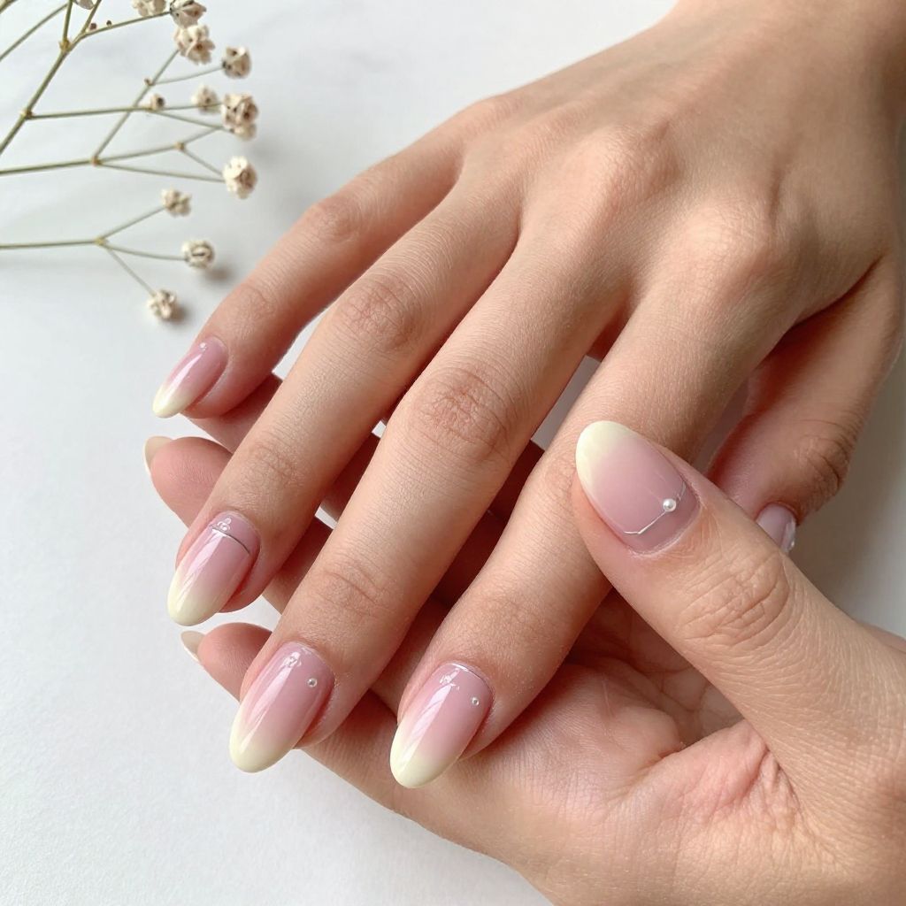 Soft Pink To Milky White Fade