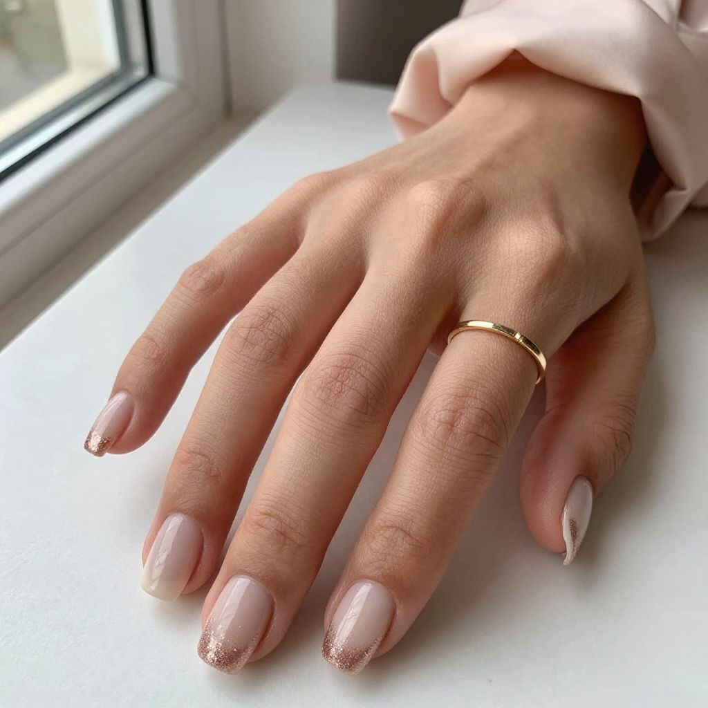 Nude To Glitter Ombre