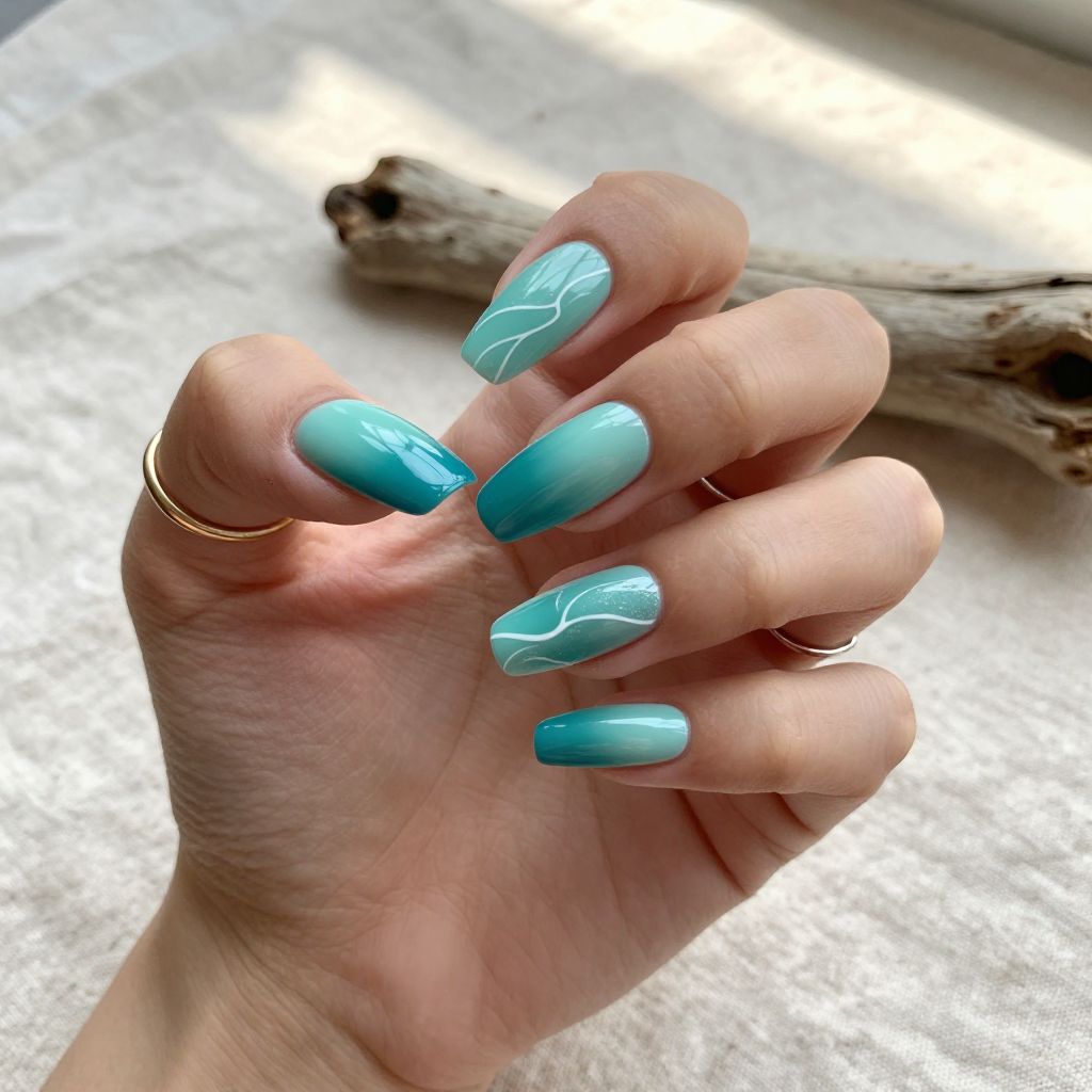 Teal To Seafoam Ombre
