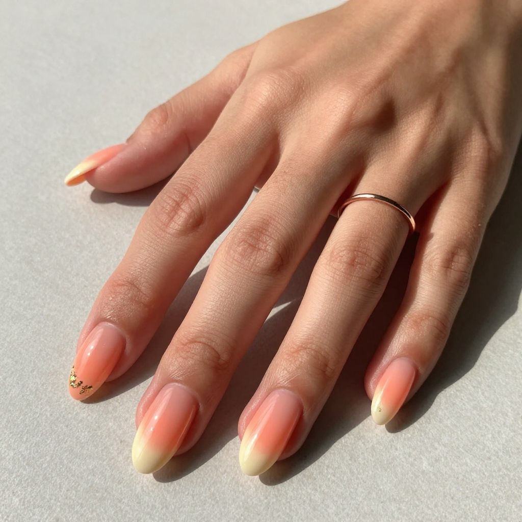 Peach To Cream Sunset Fade