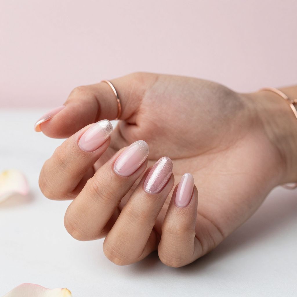 Pink To Rose Gold Sparkle Fade