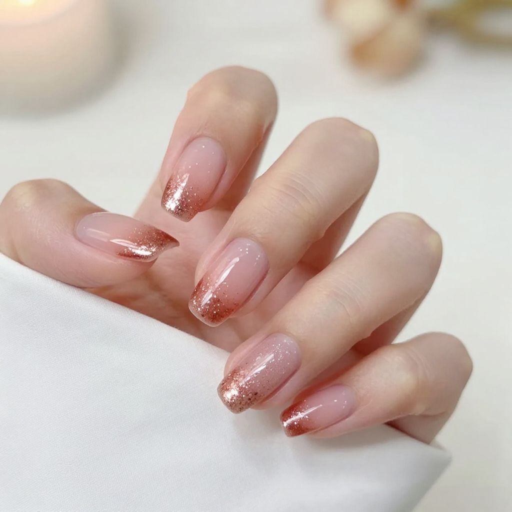 Ombre Glitter Nail Design 1