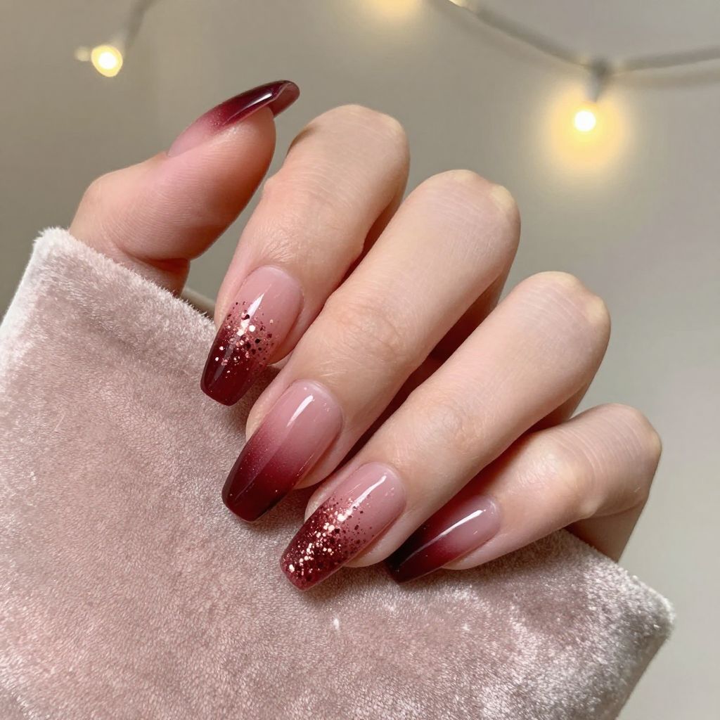 Ombre Glitter Nail Design 6