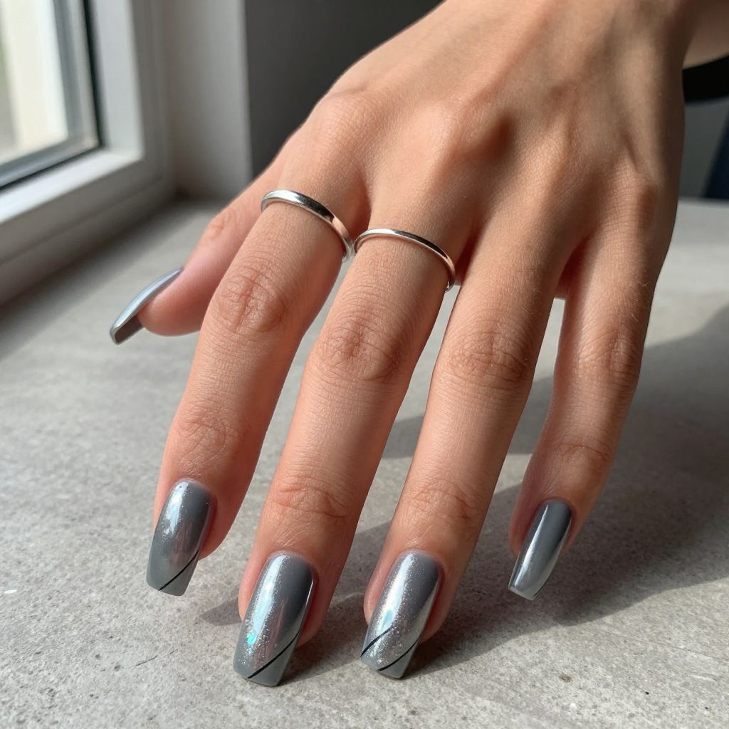 Charcoal to Silver Ombre