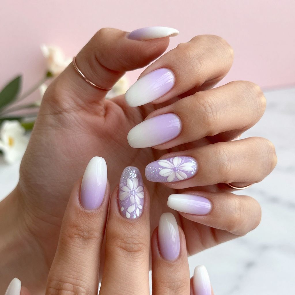 Lavender to White Ombre