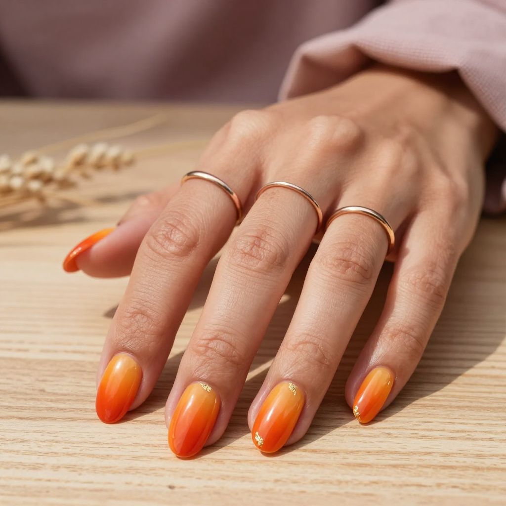 Sunset Orange to Gold Ombre