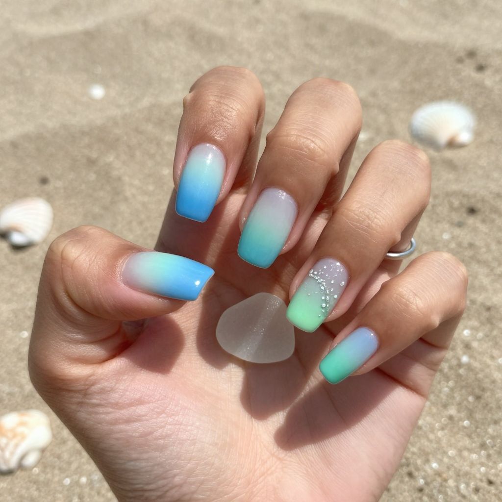 Ocean Blue to Mint Ombre