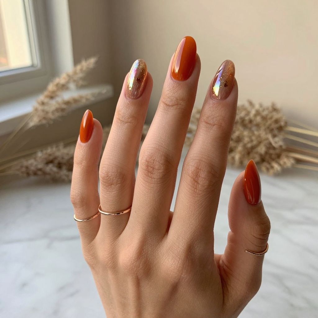 Deep Orange with Holographic Accents