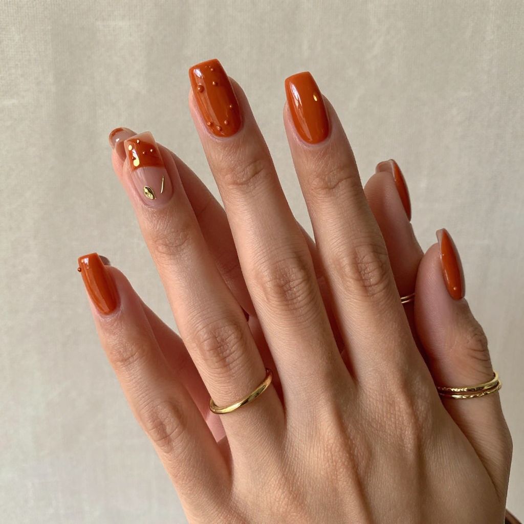Burnt Orange with 3D Texture Elements