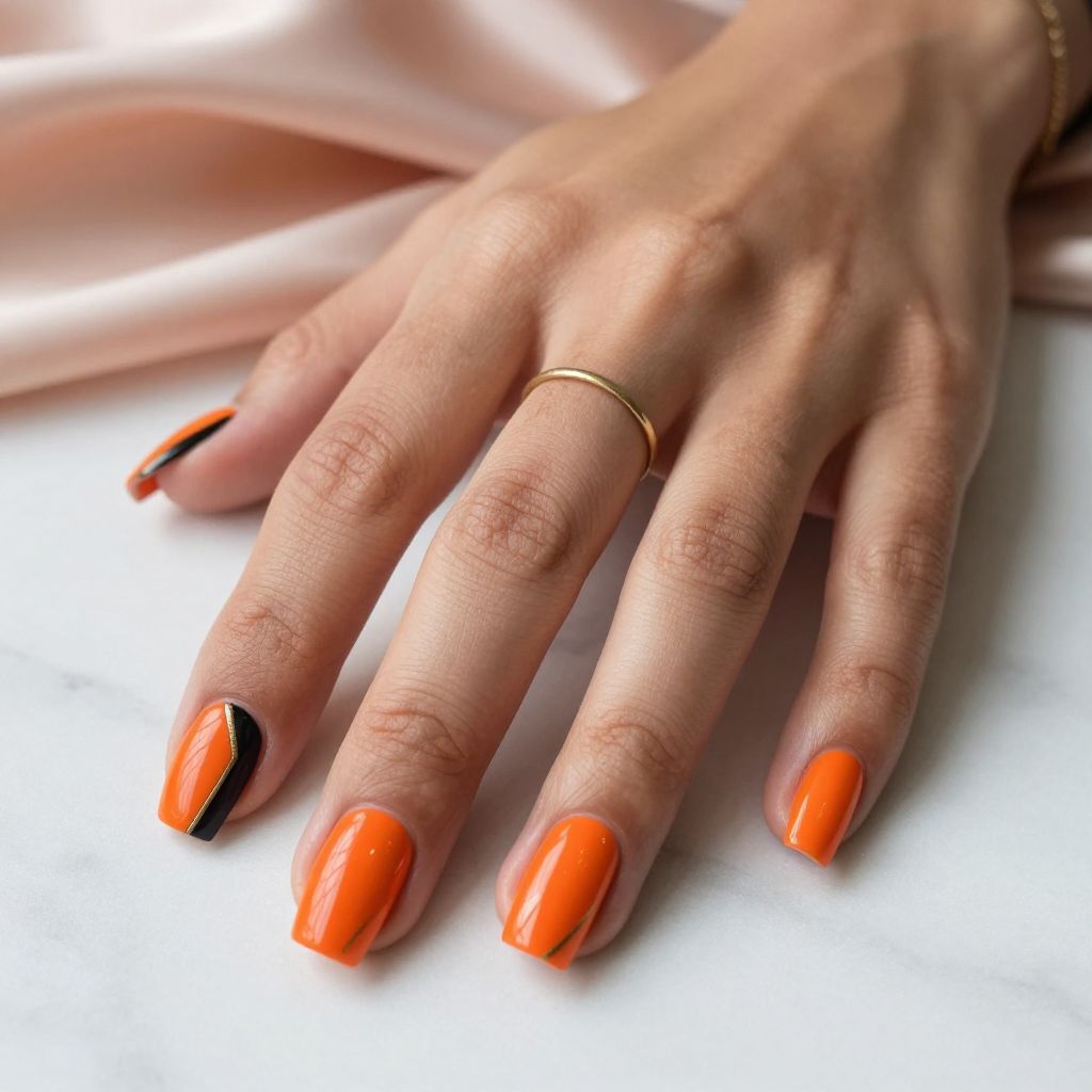 Tangerine with Black Negative Space