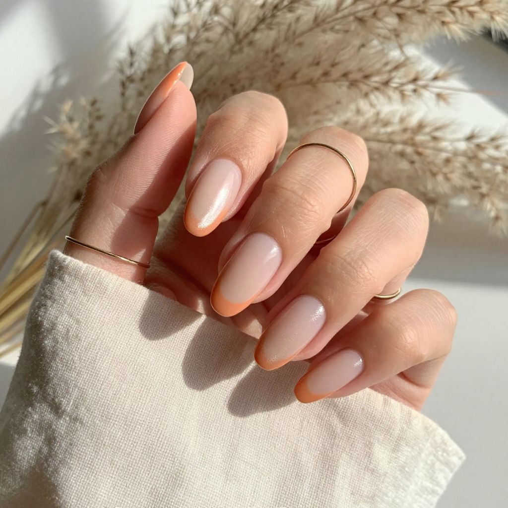 Peachy Orange with Nude Reverse Ombre