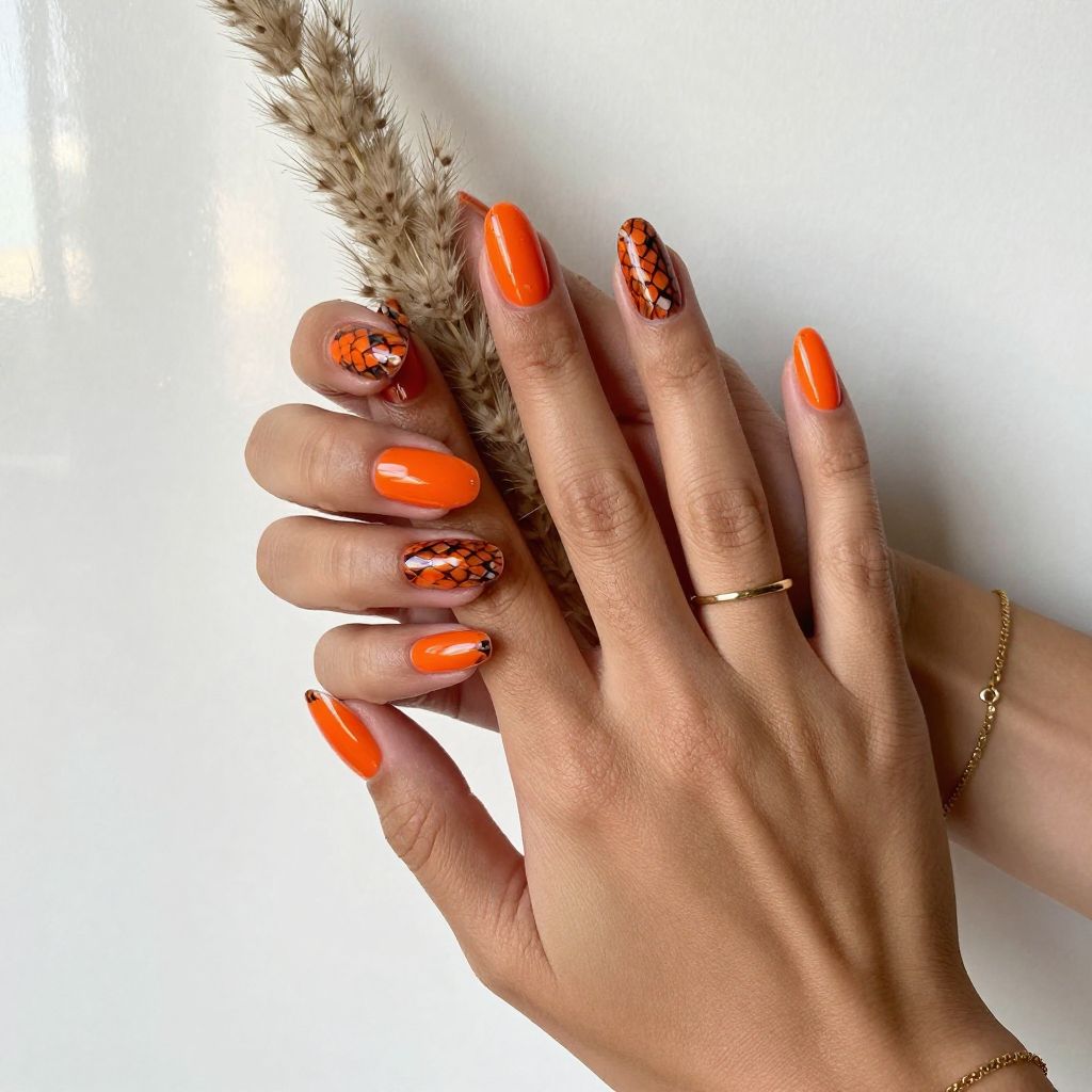 Spicy Orange with Snake Skin Texture