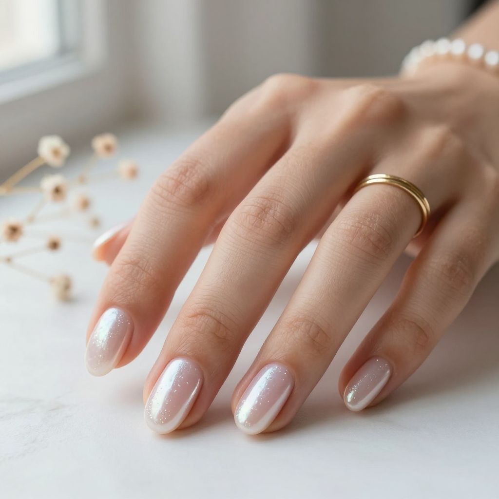 Glazed Pearl Oval Nails