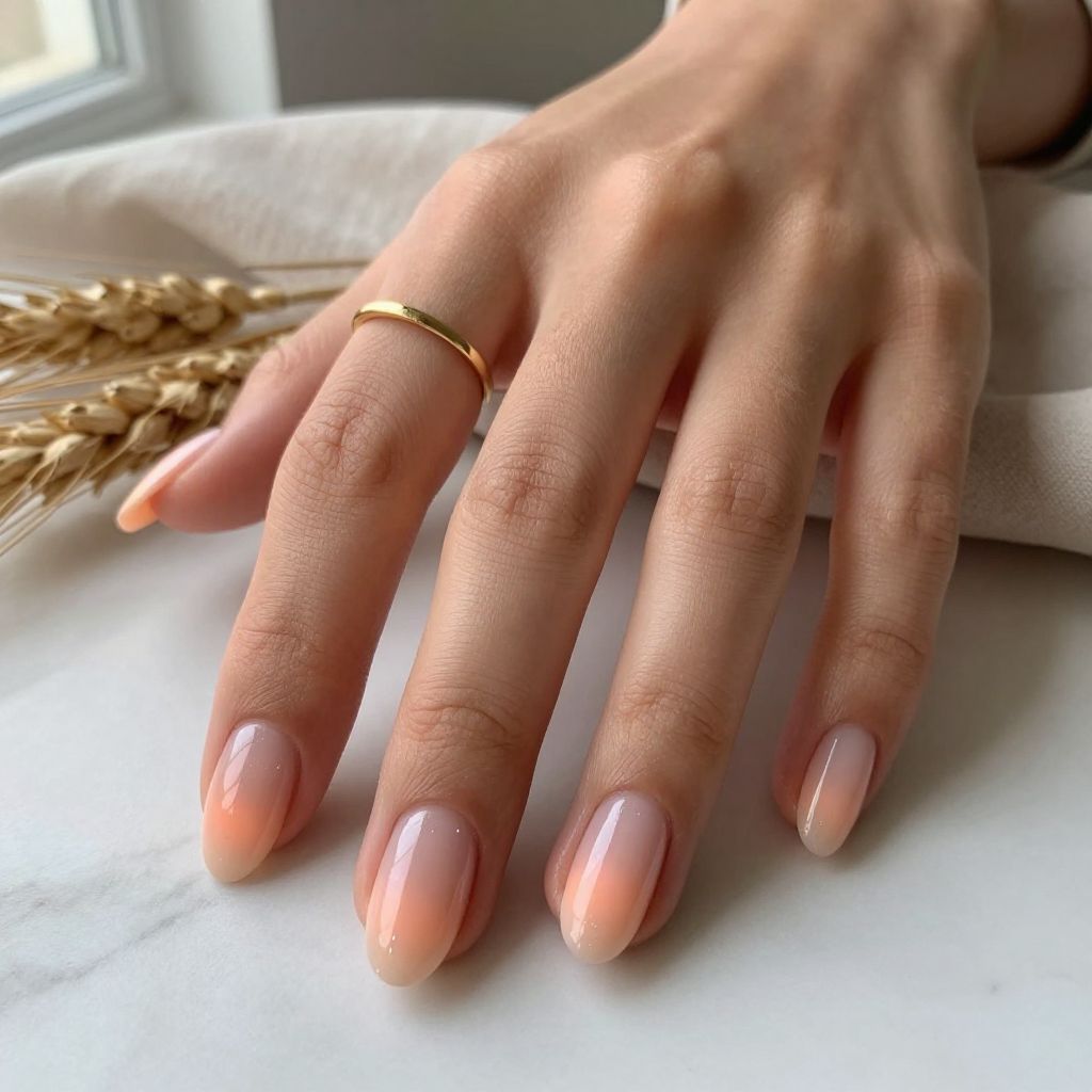 Peach Aura Nails
