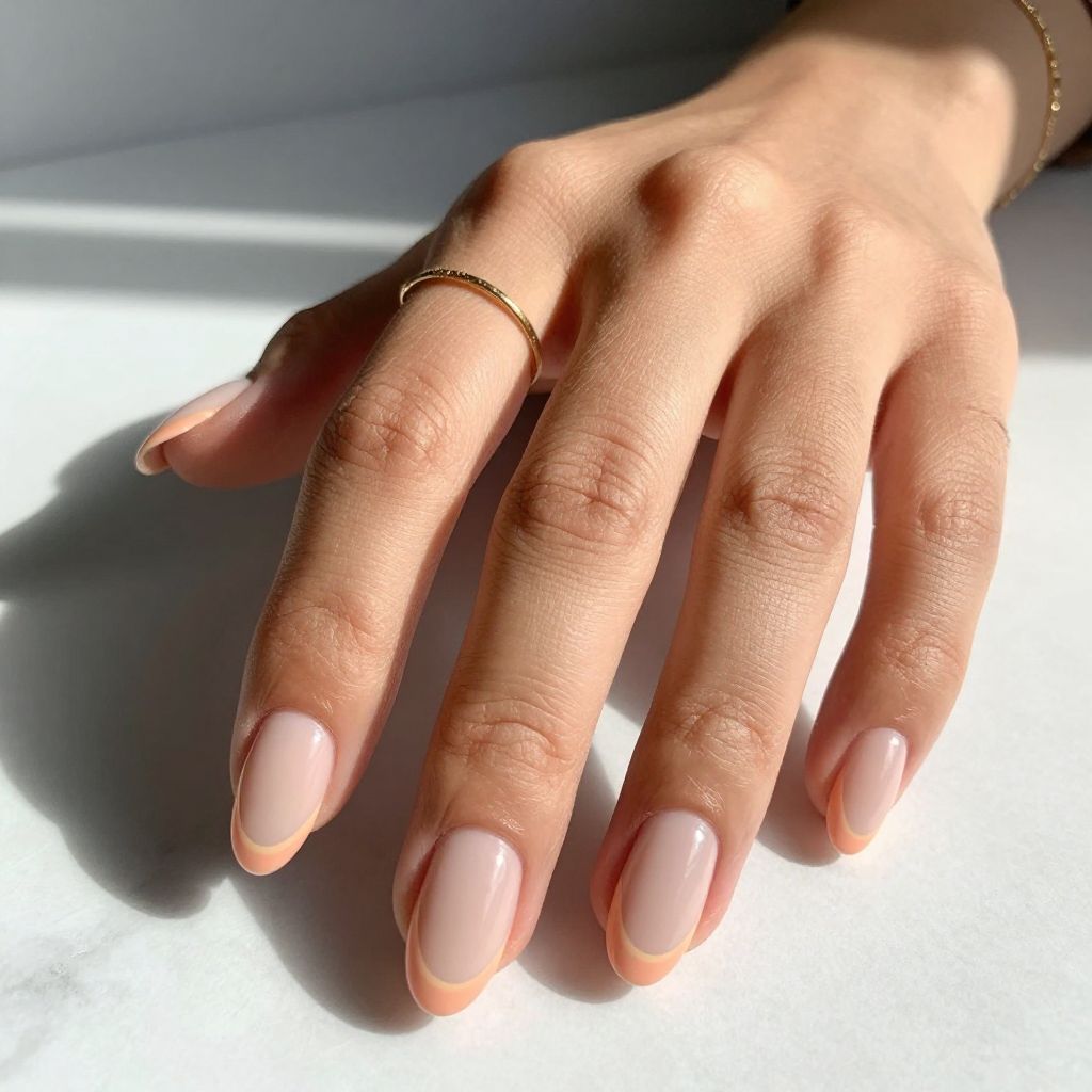 Peach French Tips