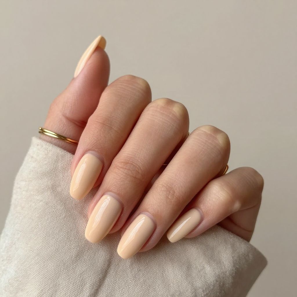 Matte Peach Almond Nails