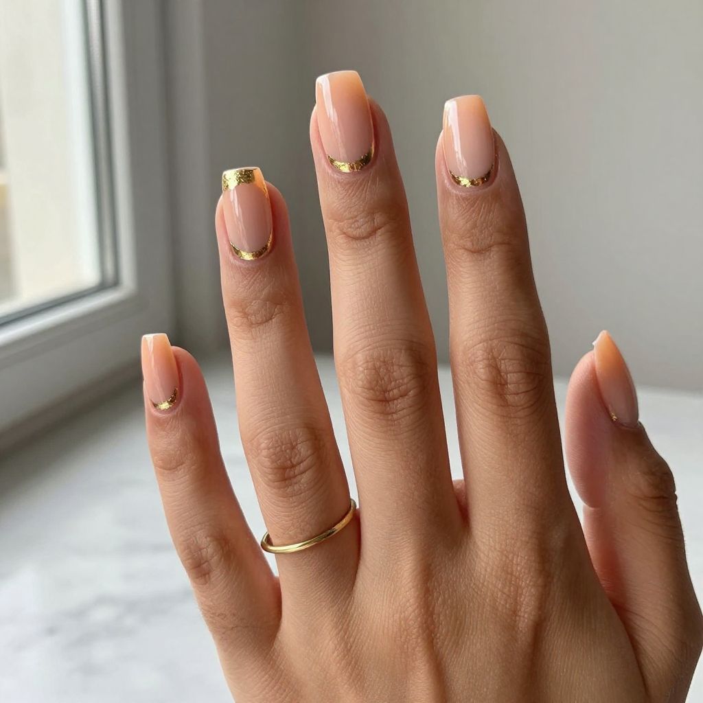 Peach and Gold Foil Accents