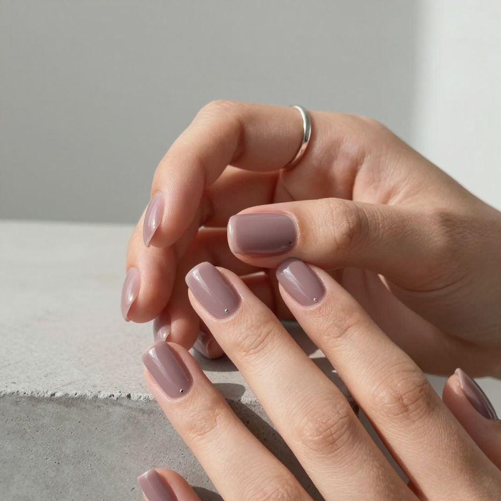 Dusty mauve pink acrylic nails