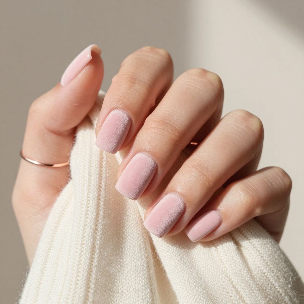 Blushing velvet pink acrylic nails