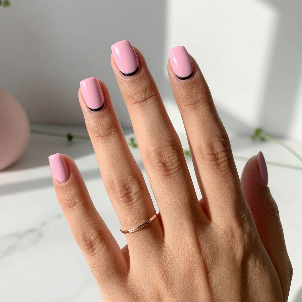 Pink And Black Nail Ideas 10