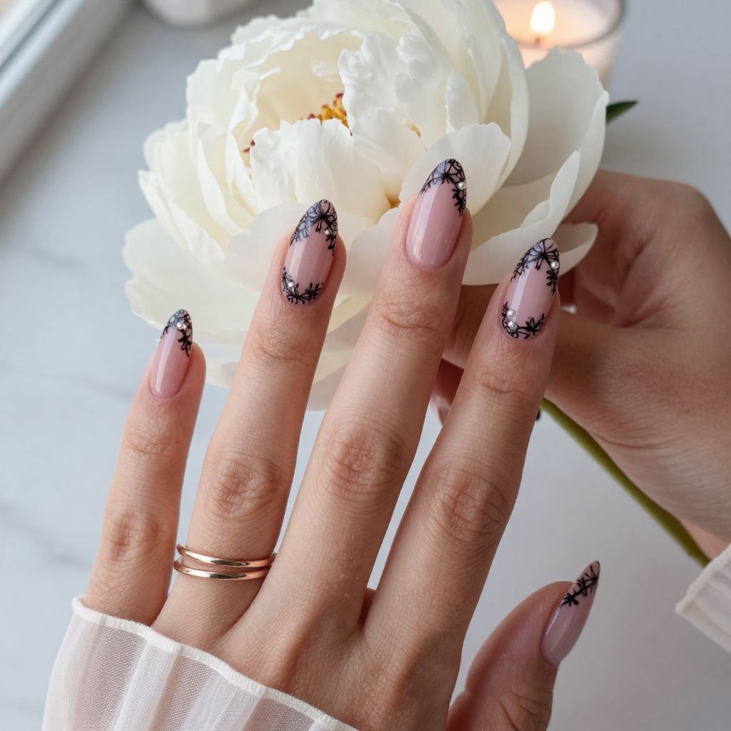 Pink And Black Nail Ideas 12