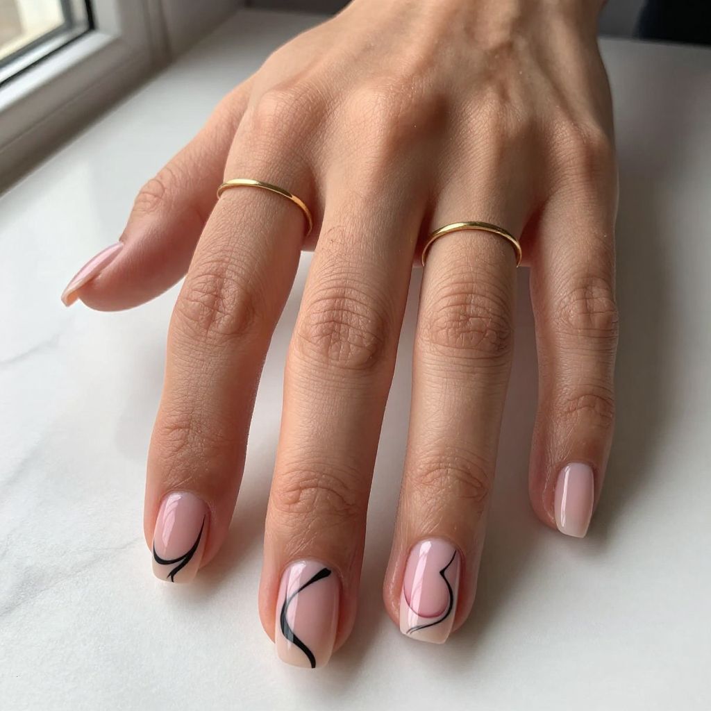 Pink And Black Nail Ideas 13