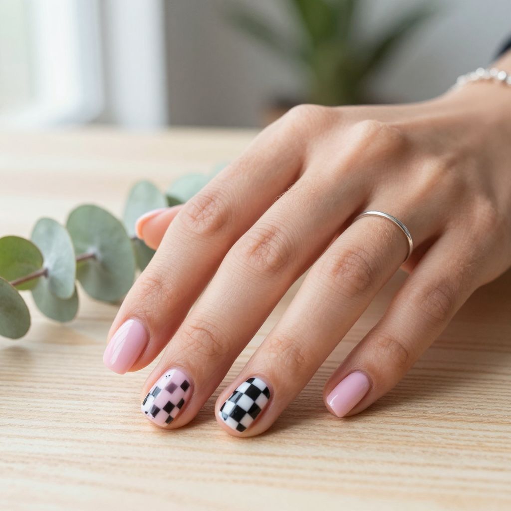Pink And Black Nail Ideas 2