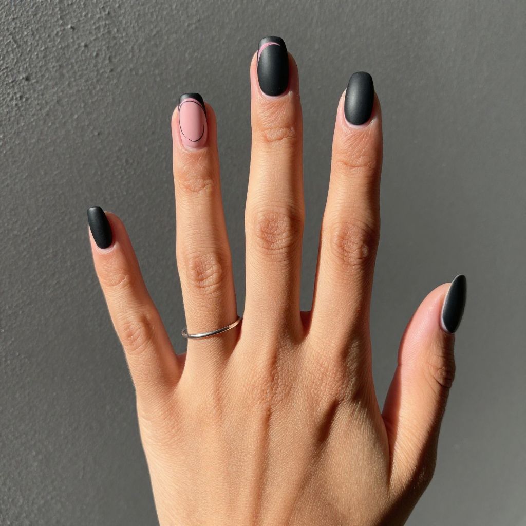 Pink And Black Nail Ideas 3