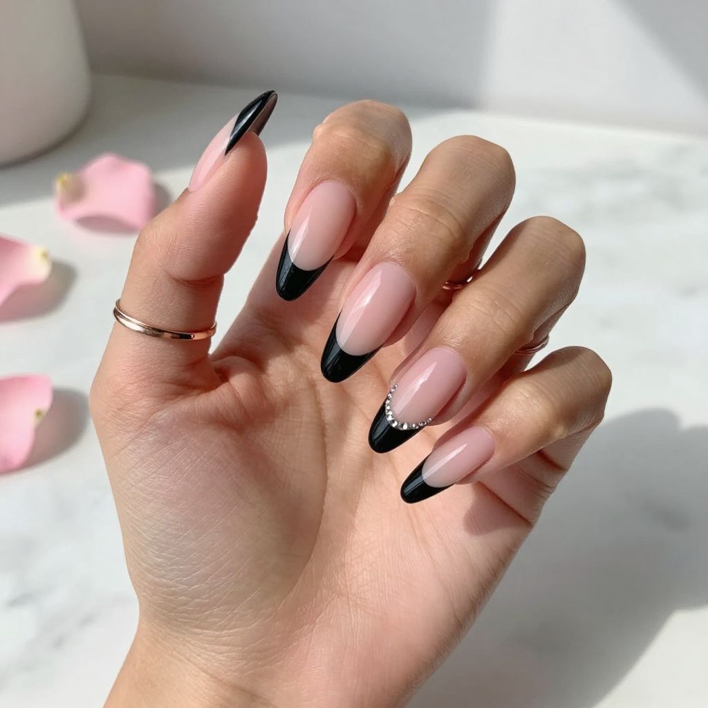 Pink And Black Nail Ideas 6