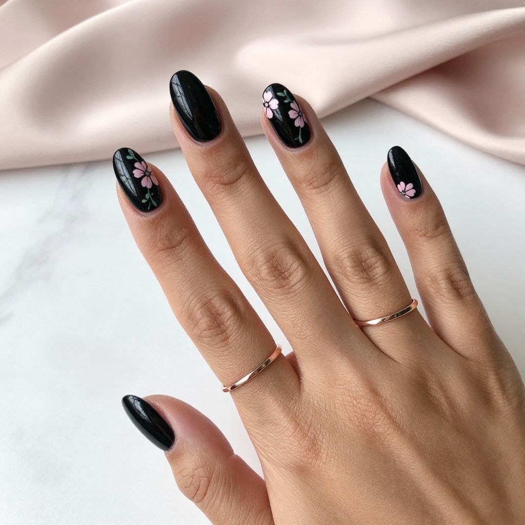 Pink And Black Nail Ideas 8