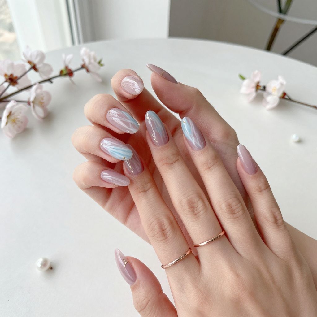 Marble Swirl Nails