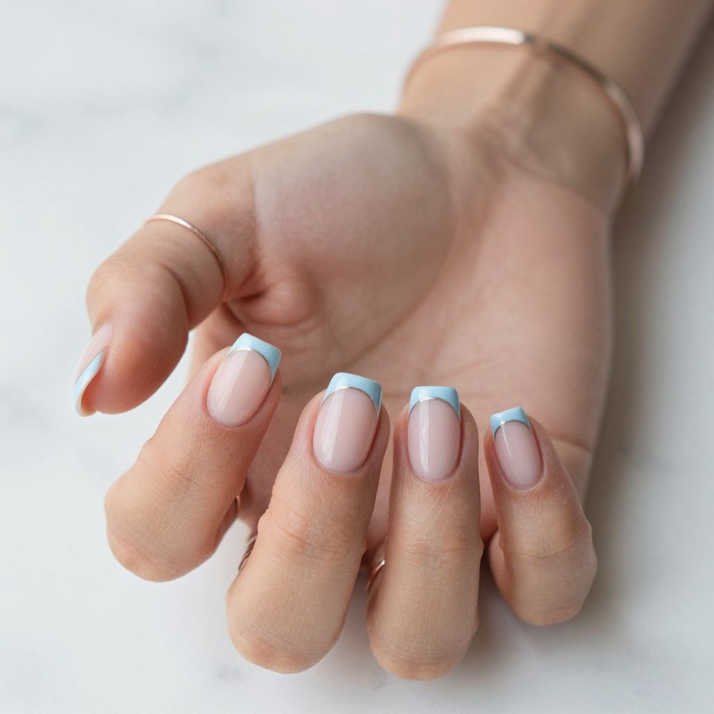 Pink and Blue French Tips