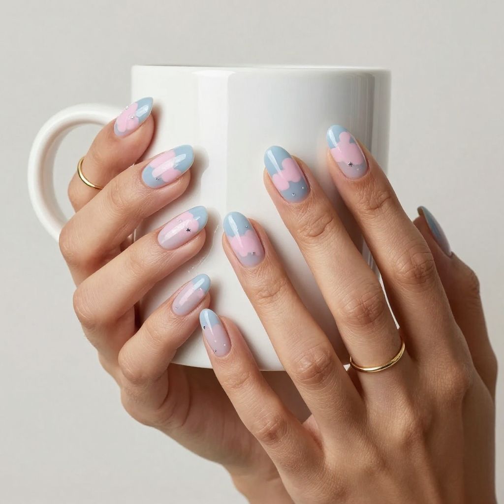 Cloudy Sky Nails