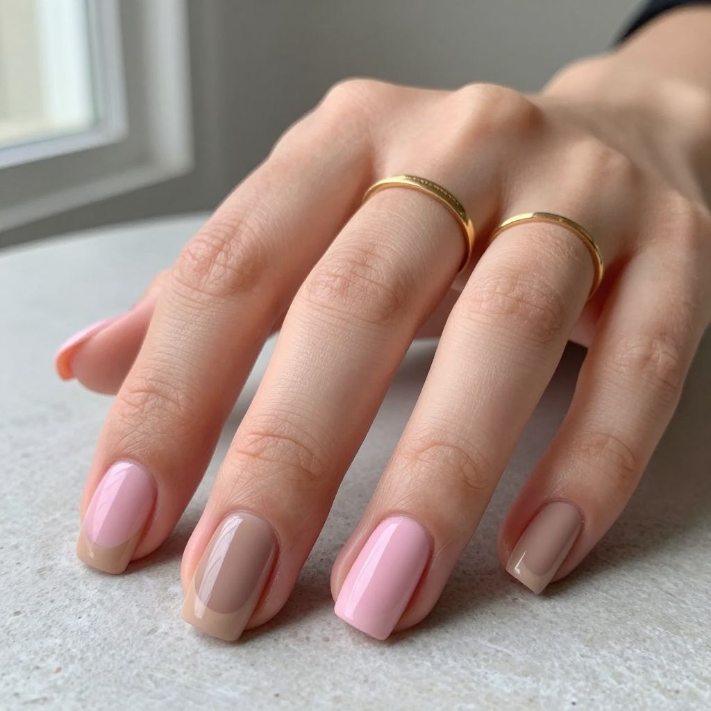 Warm Taupe And Baby Pink Color Block