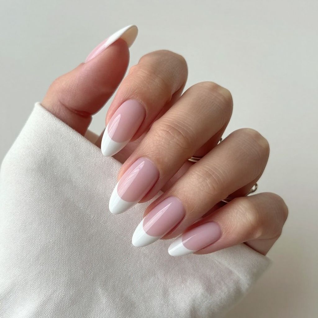 Pink and white nail idea 1