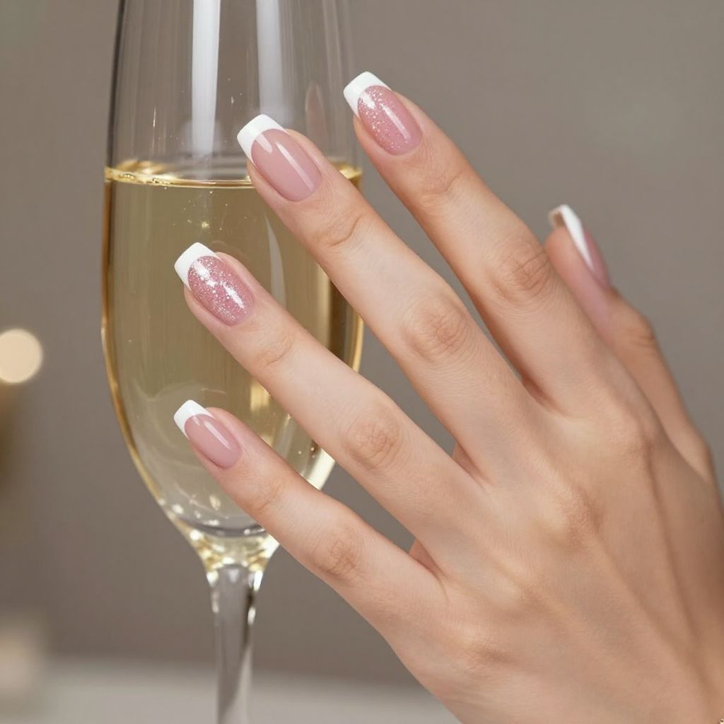Pink and white nail idea 10