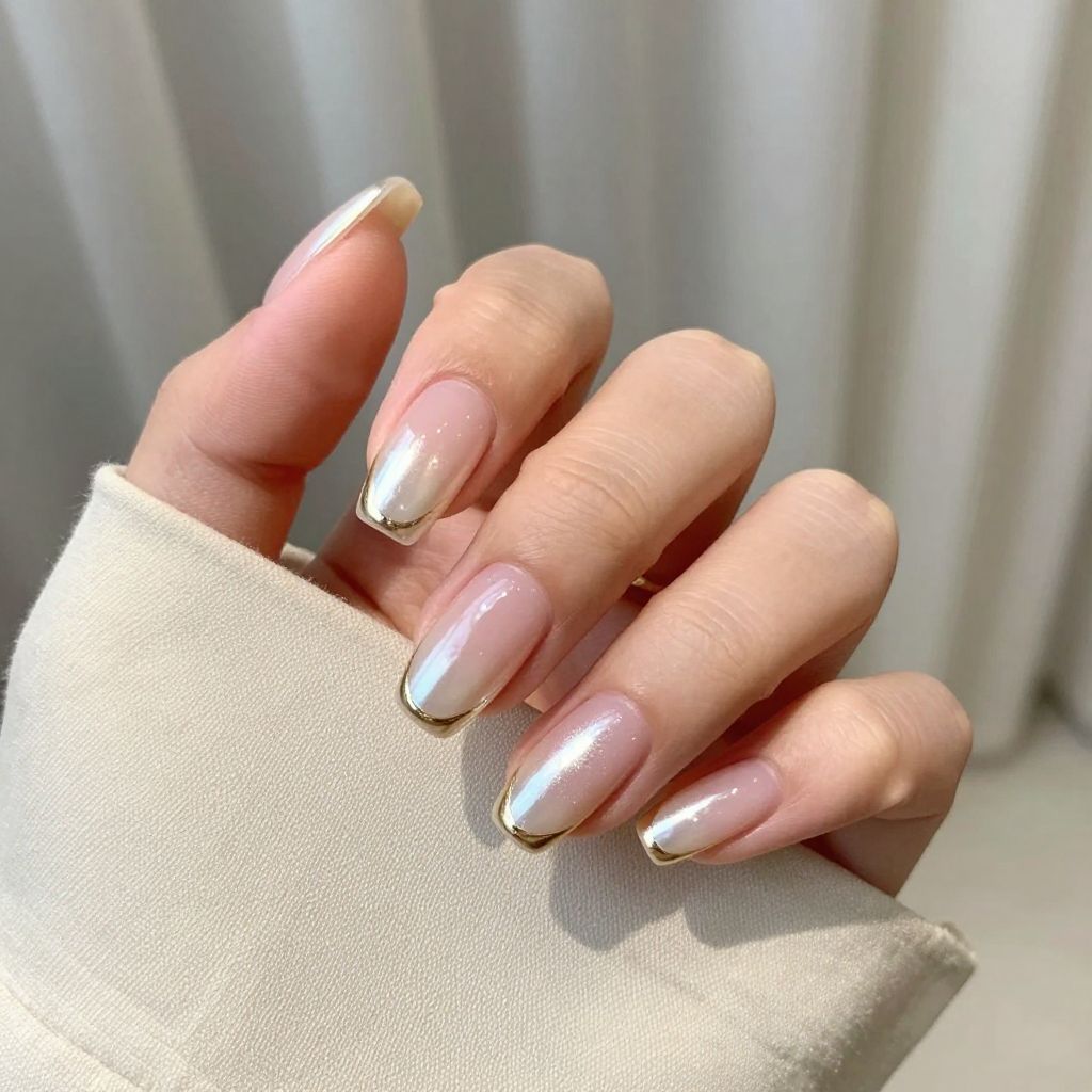 Pink and white nail idea 12