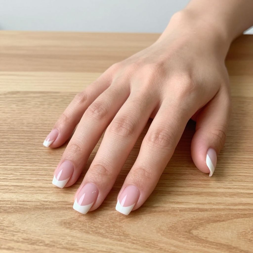 Pink and white nail idea 13