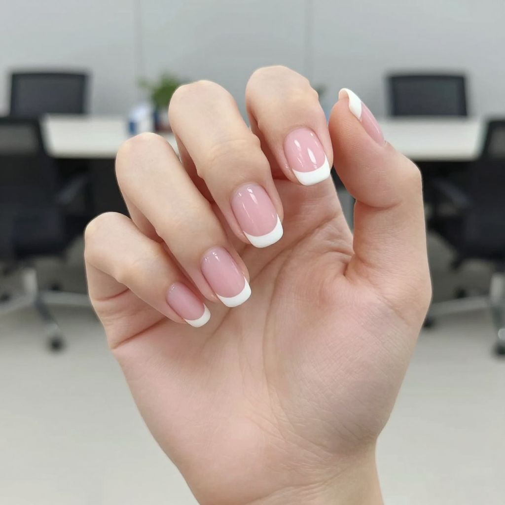 Pink and white nail idea 2