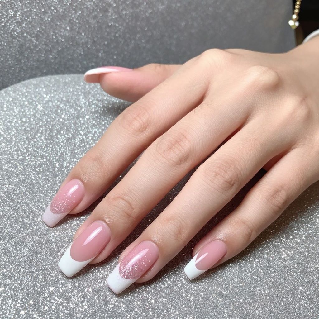 Pink and white nail idea 5