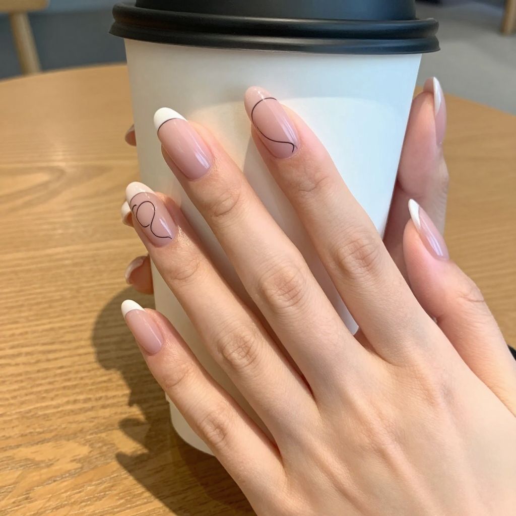 Pink and white nail idea 6