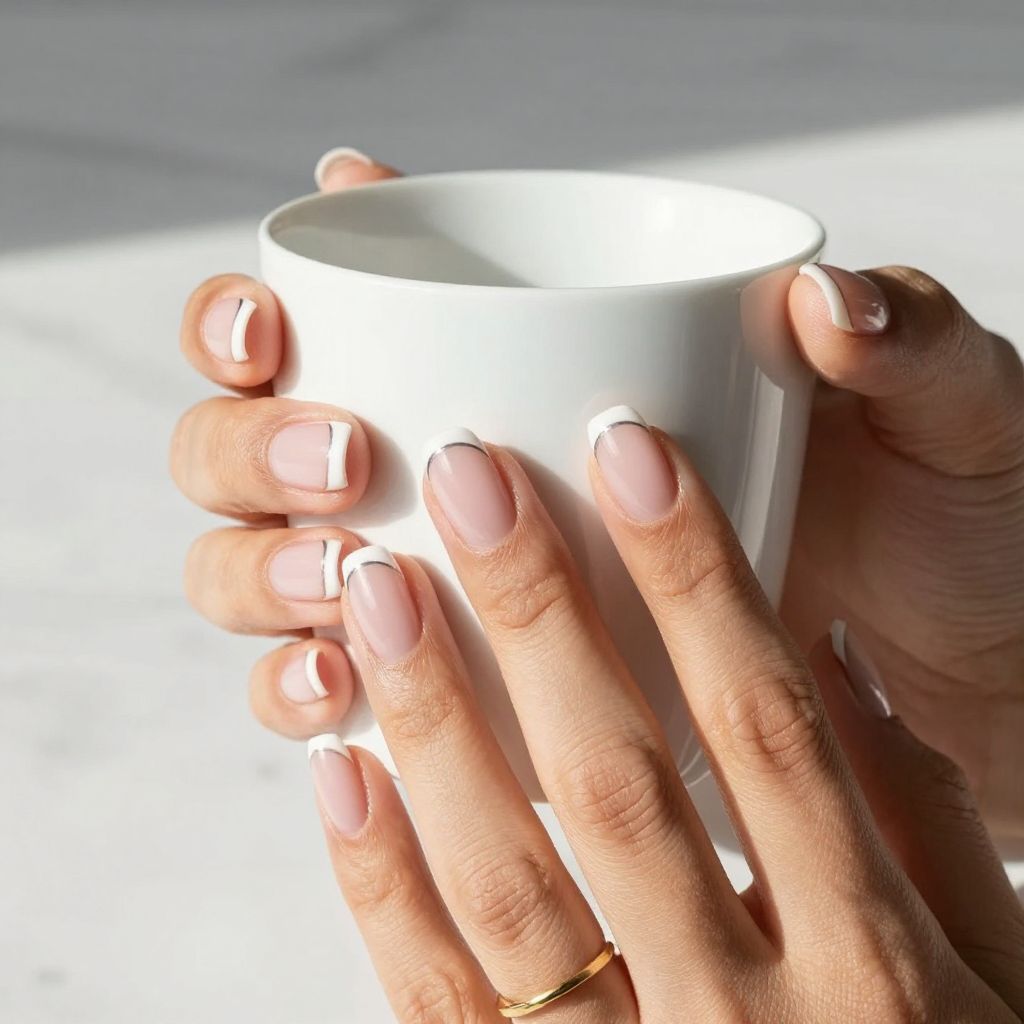 Classic Pink Base With White French Tips