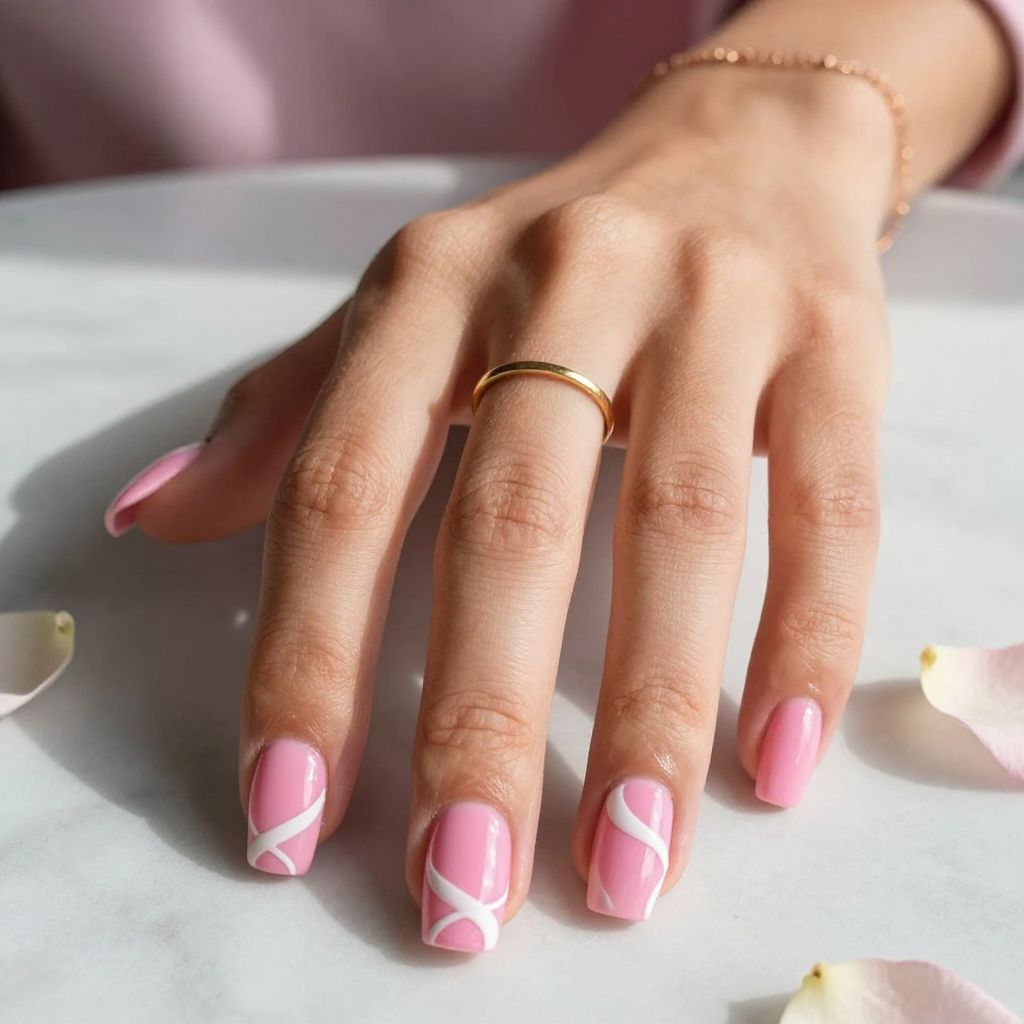 Bubblegum Pink With White Swirls