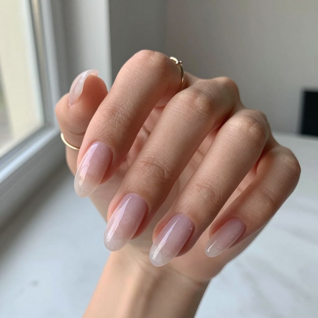 Rose Quartz Sheer nail idea